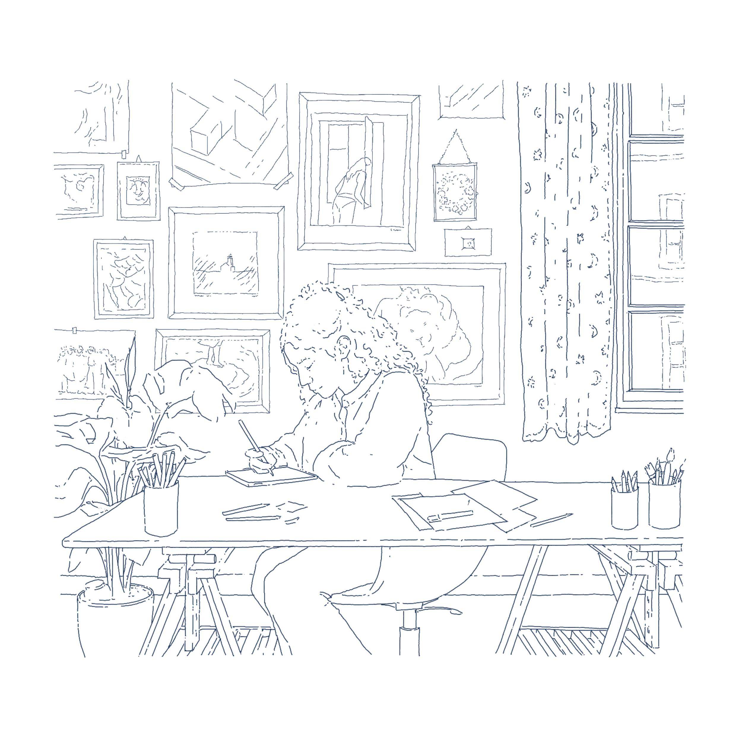 Capucine Defretin dessinateur dessinatrice d'architecture artiste architecte diplomée d'état