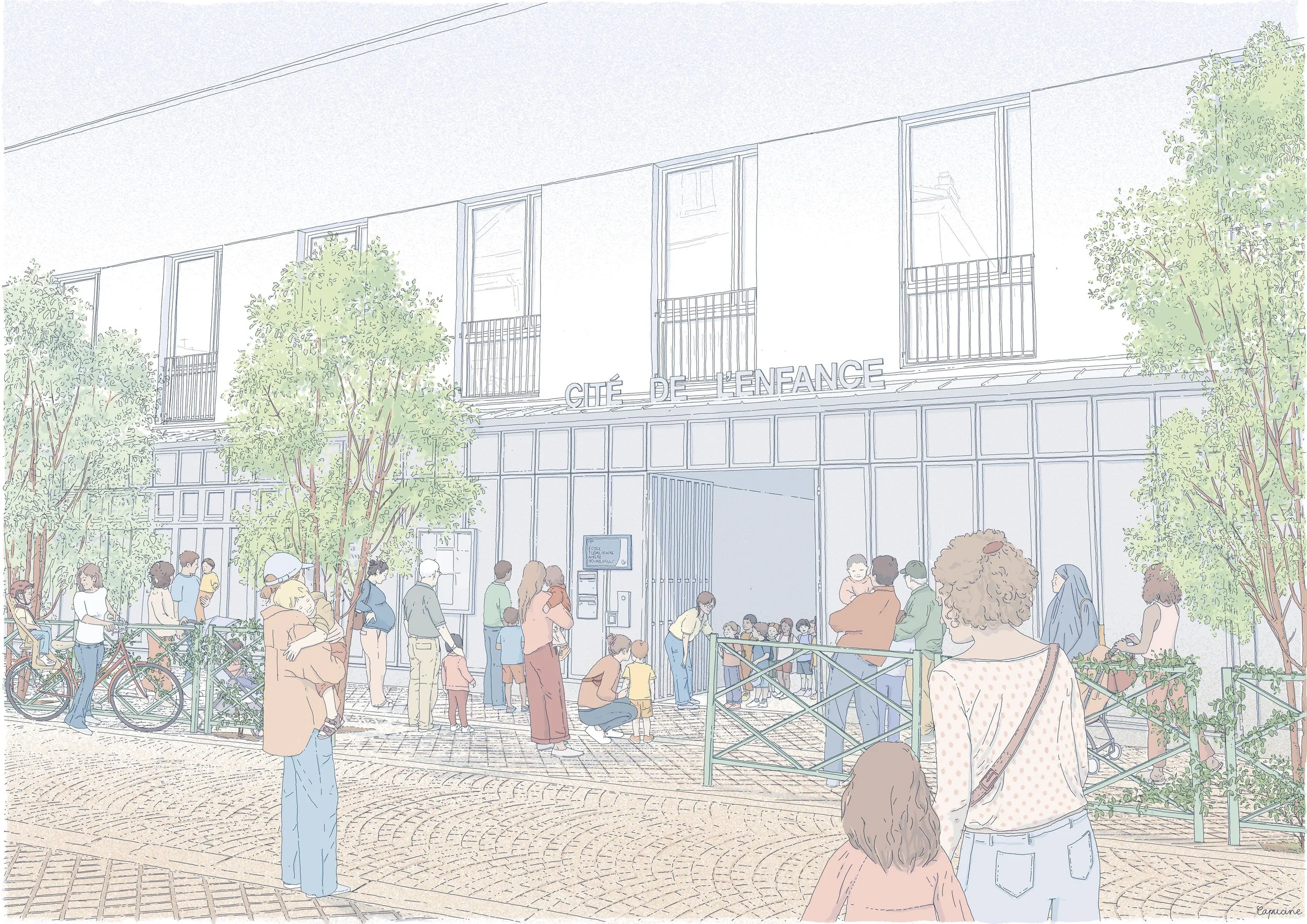 perspective à hauteur d'homme, représentation de projet d'architecture