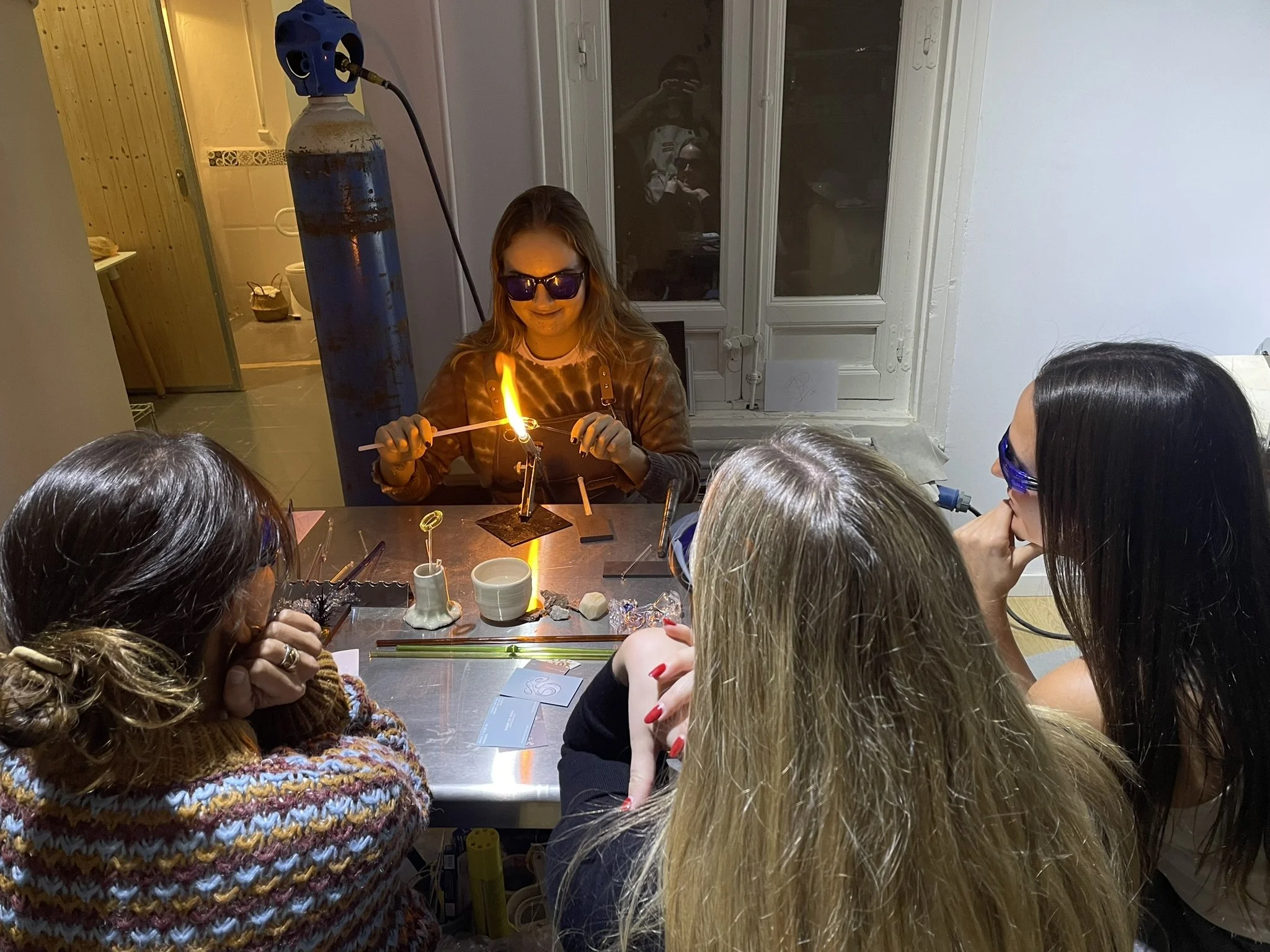 Foto grupal de los talleres de vidrio en Madrid