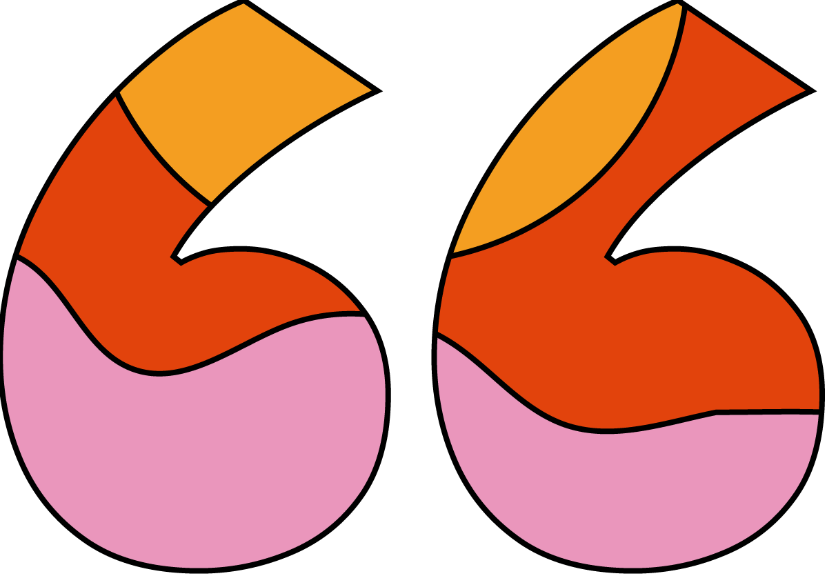 Stylized number 66 with a colorful, segmented design
