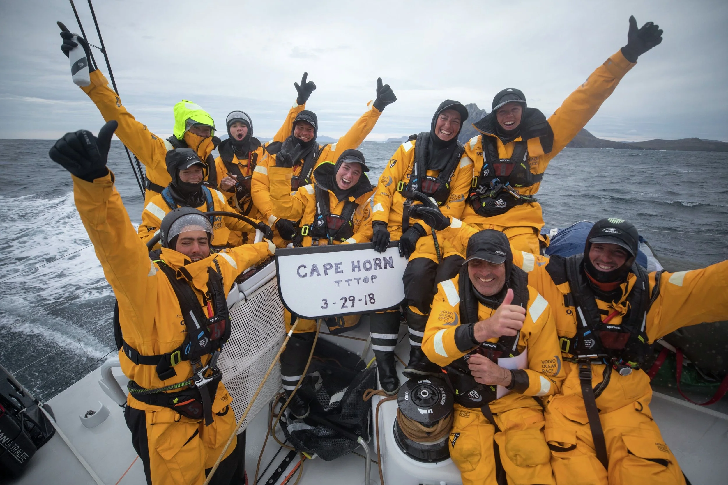 Leg 7 from Auckland to Itajai, day 13 on board Turn the Tide on Plastic. Rounding Cape Horn. 29 March, 2018.