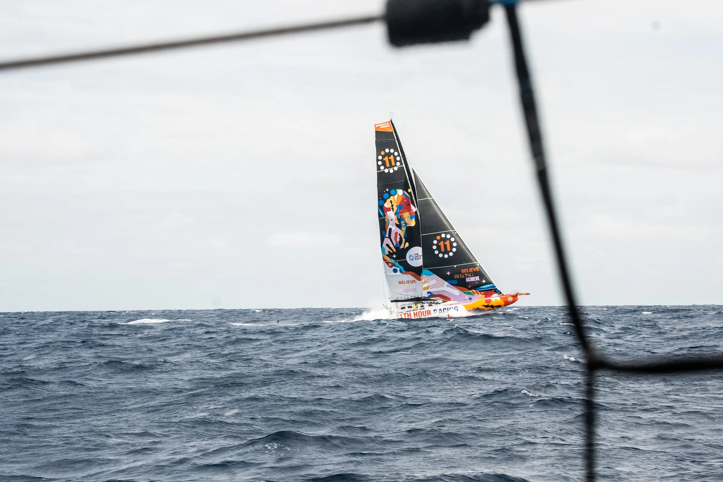 The team crosses the startline of The Ocean Race Atlantic