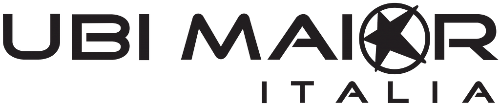 Ubi MAr Italia logo in black with a stylized circle and star design in the letter O.