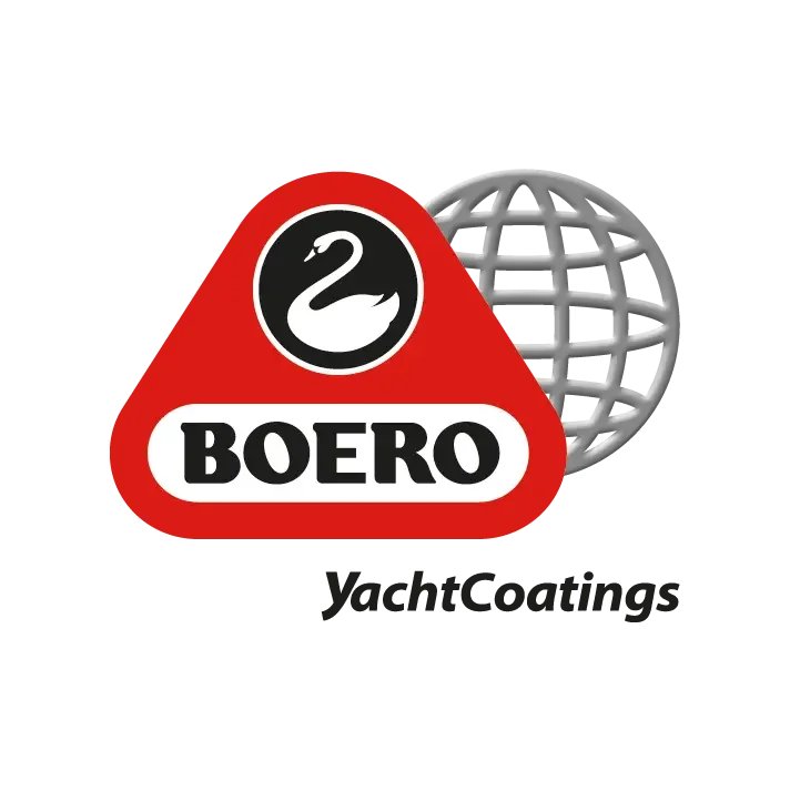 Boero logo with a swan icon inside a black circle and a gray globe in the background, with the text "Boero" and "Painting" underneath.