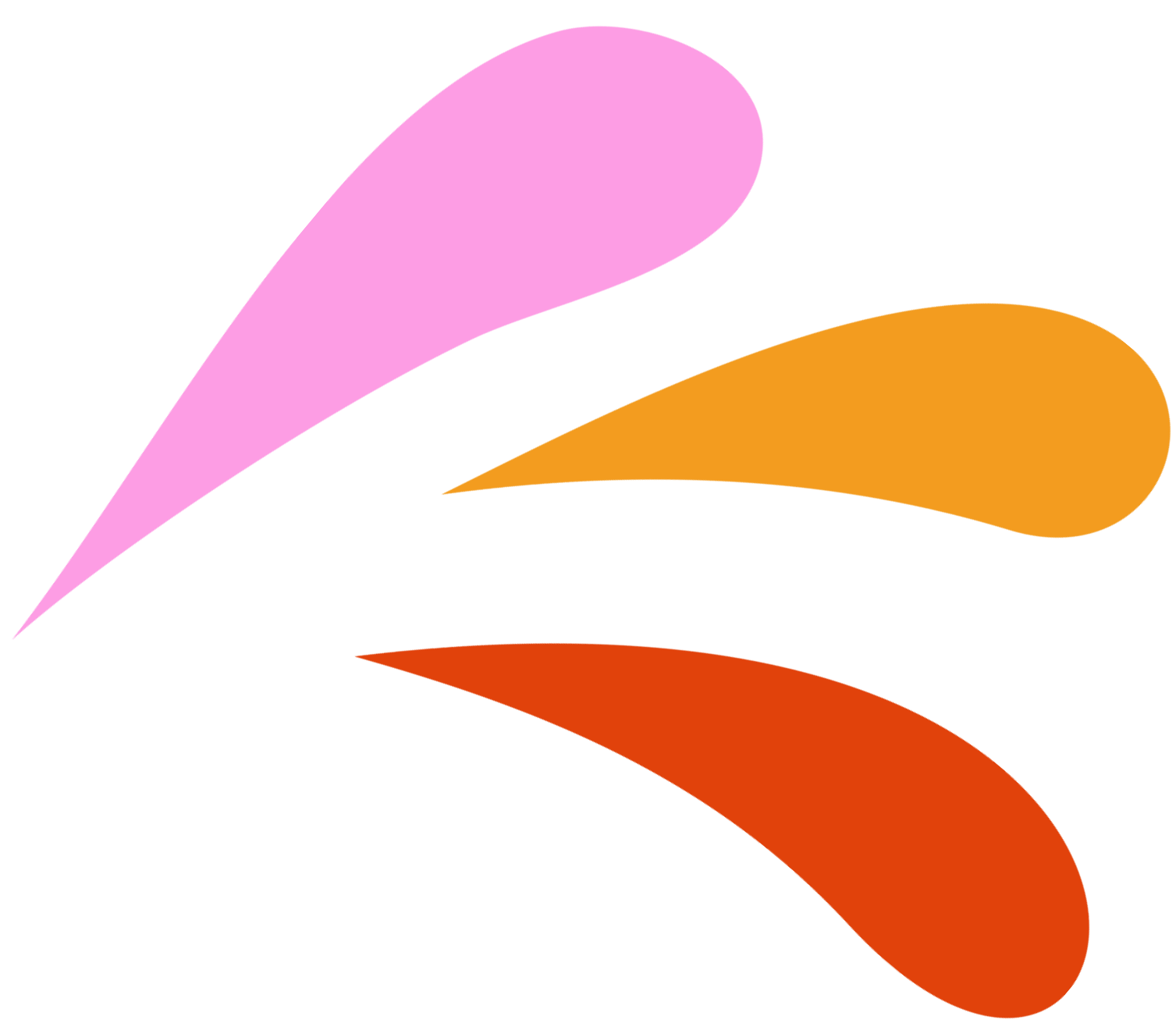 Colorful abstract digital artwork with wavy pink, orange, red, and green shapes.