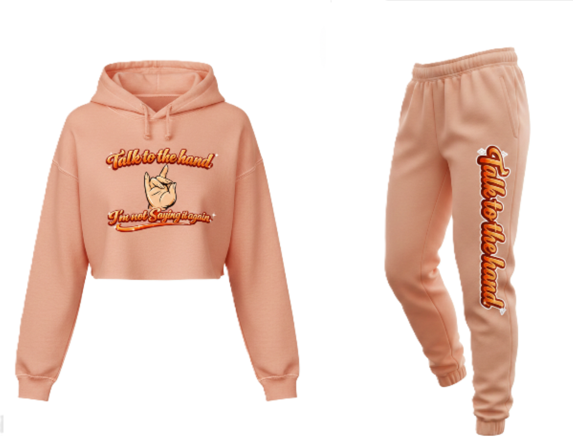 'Talk to the Hand' Hoodie & Joggers Set
