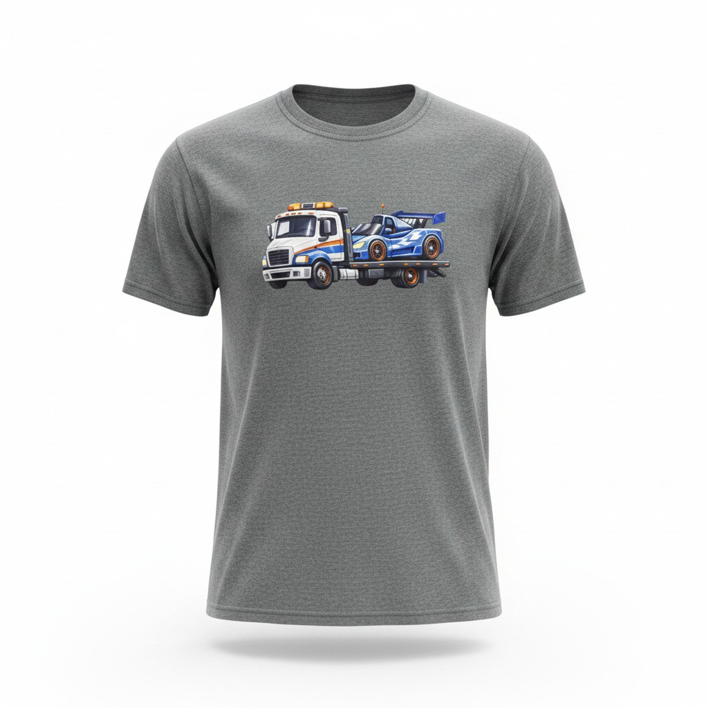 Tow Truck & Race Car – Kids Graphic Tee