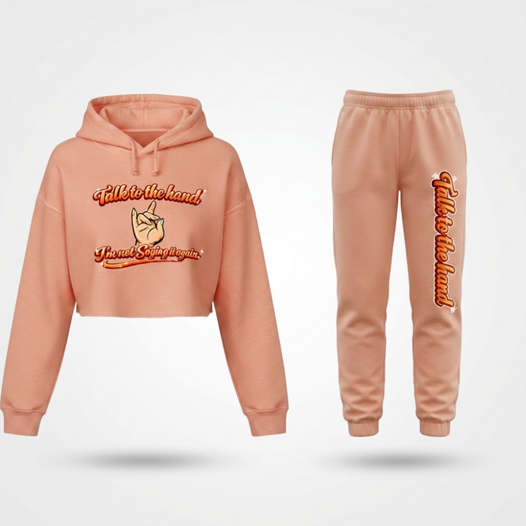 'Talk to the Hand' Hoodie & Joggers Set