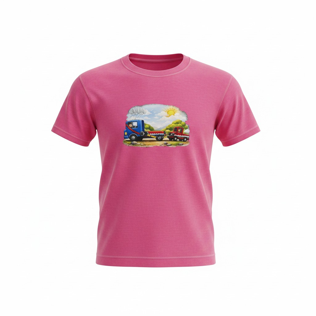 Tow Truck Towing a Truck-Kids Graphic Tee