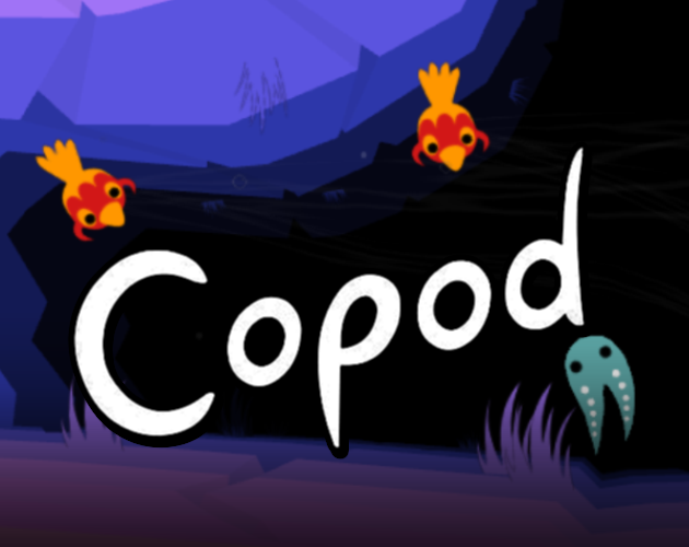 Colorful animated underwater scene with the word 'Copod' and cartoon fish and sea creatures.