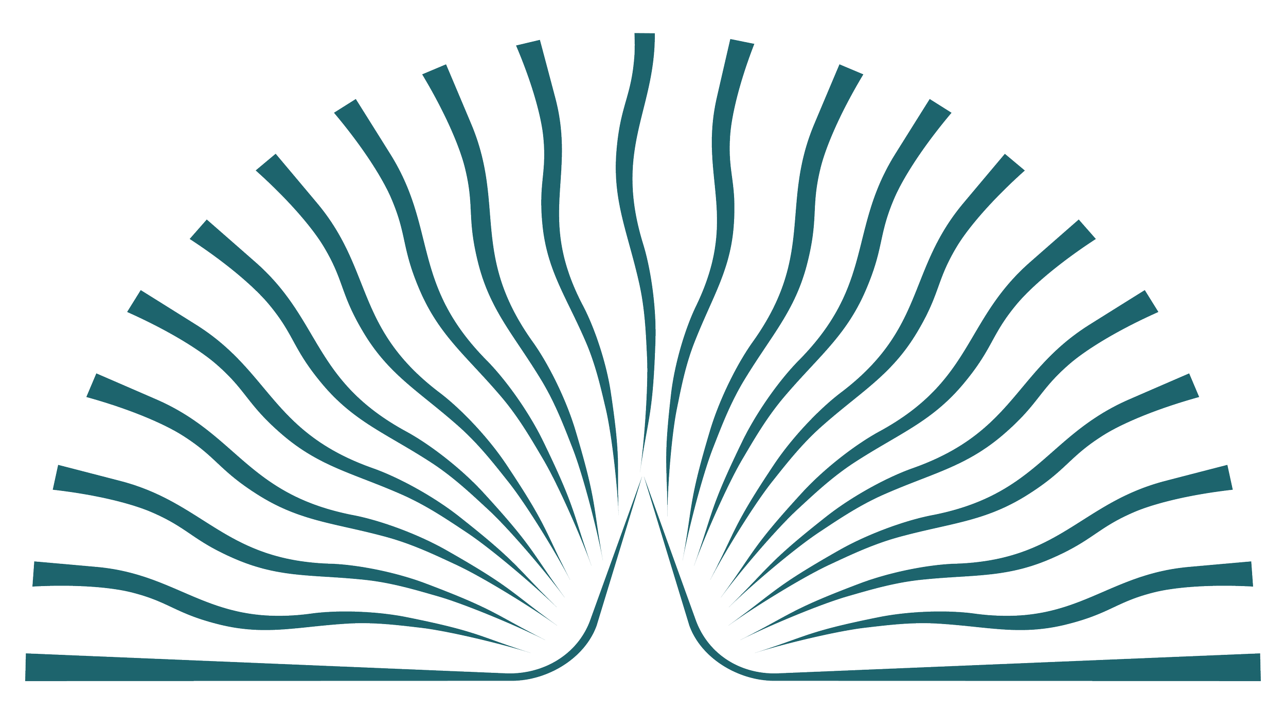 Illustration of an open book with pages forming radiating lines, creating a fan-like or burst pattern on a black background.
