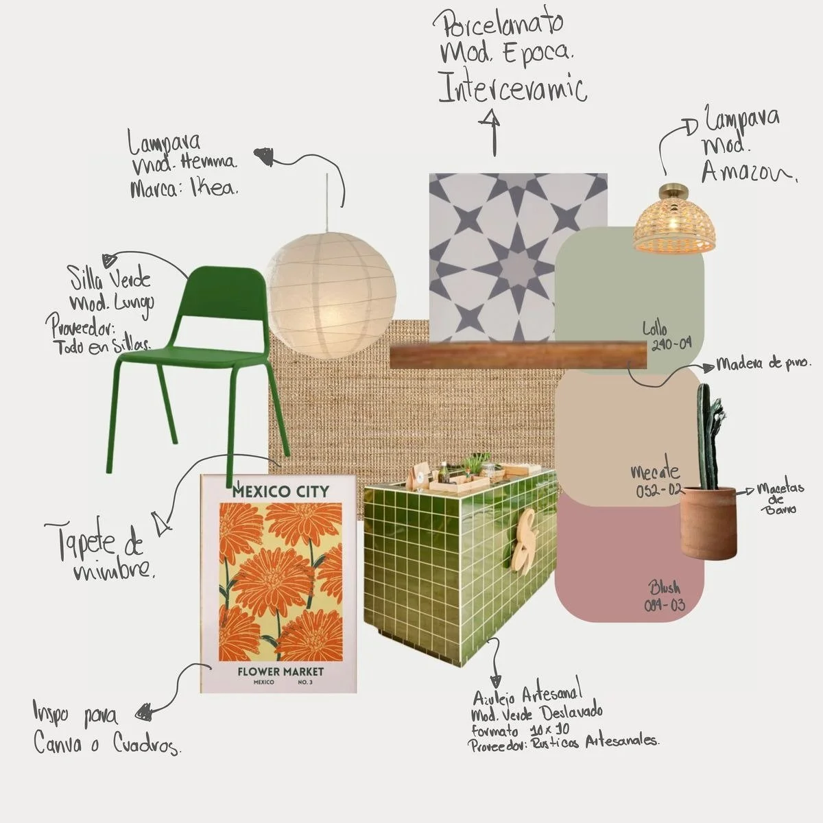 ambiance proposée par une décoratrice d'intérieur pour une cuisine colorée et naturelle