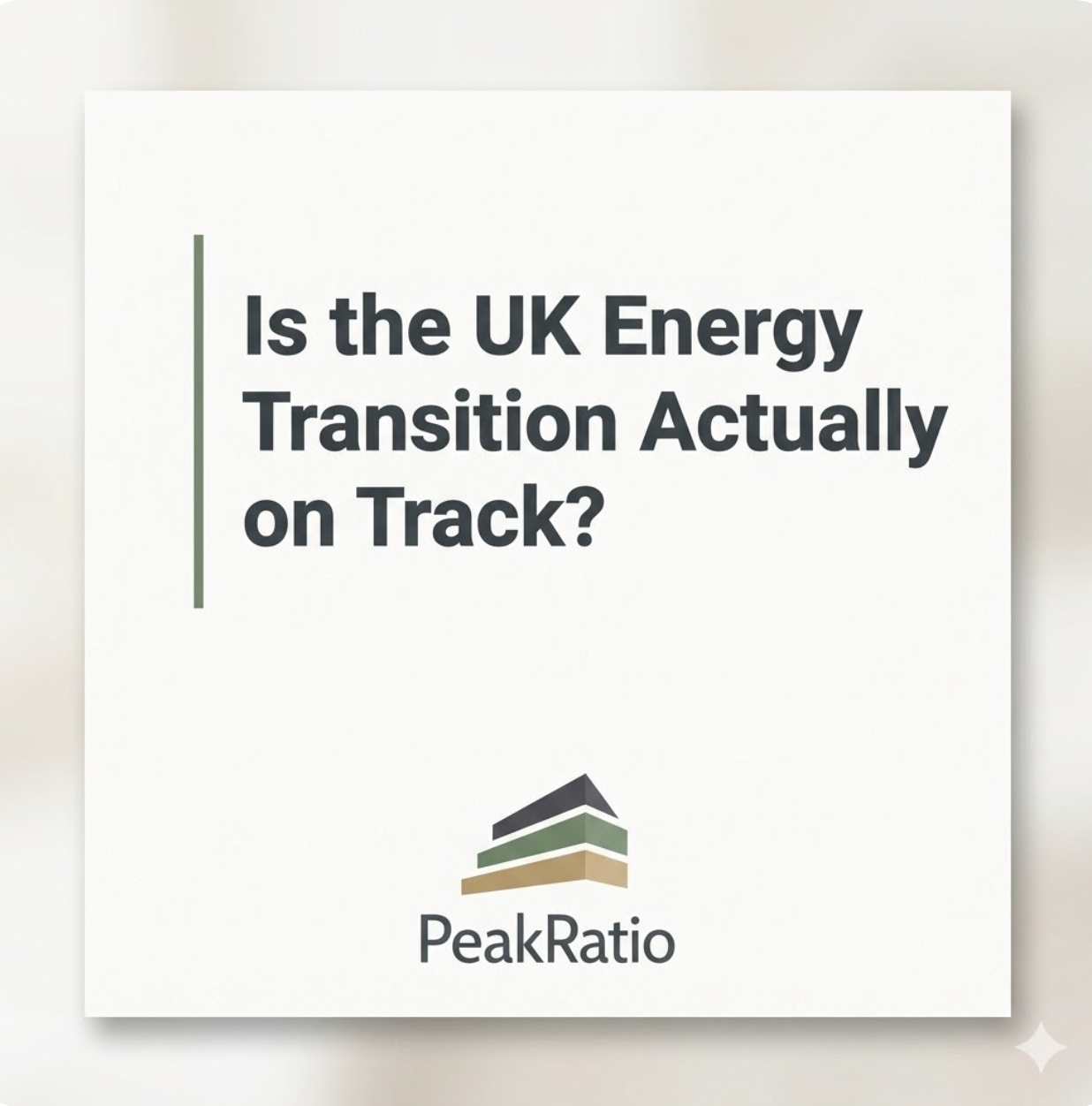 Is the UK Energy Transition Actually on Track?