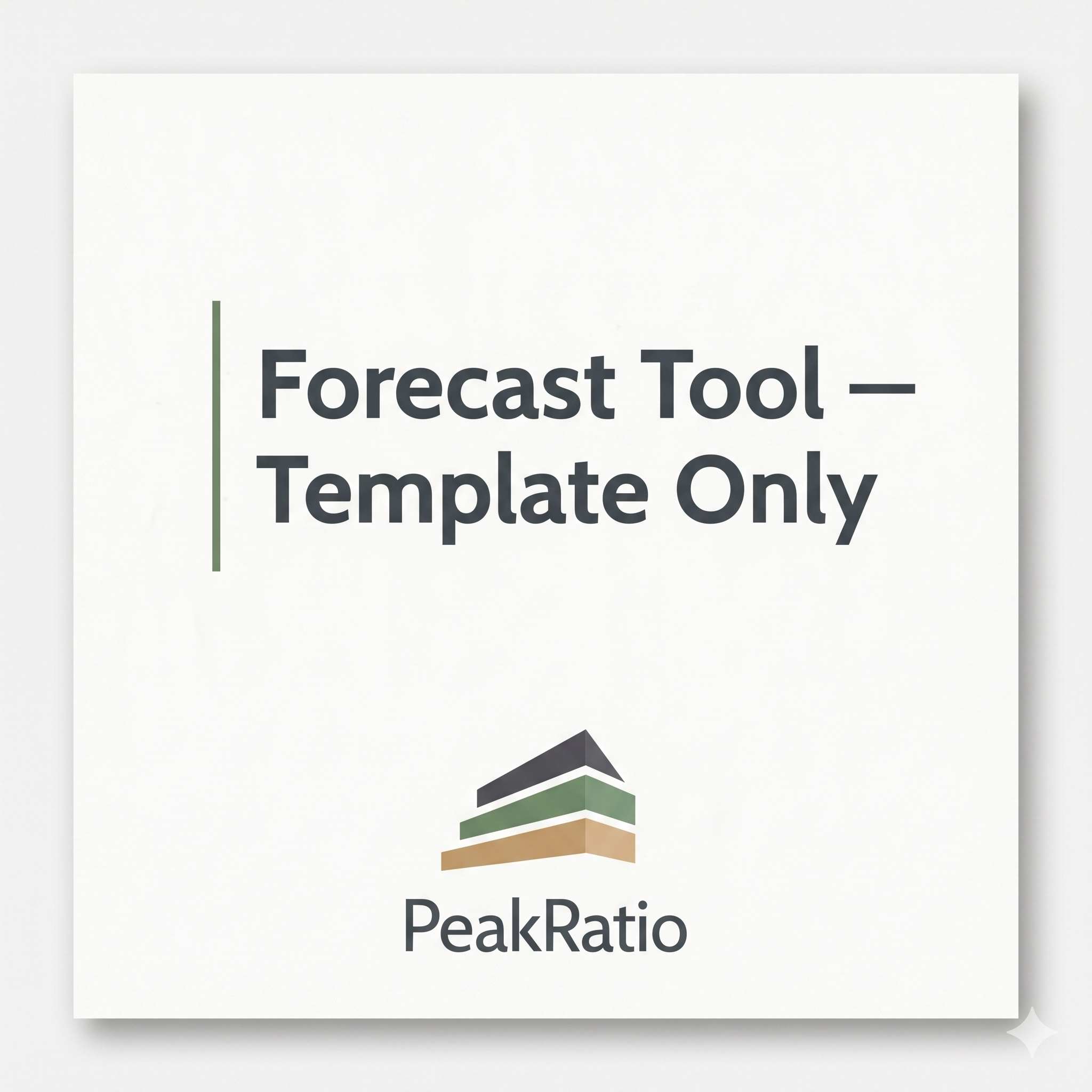 PeakRatio Forecast Tool — Template Only
