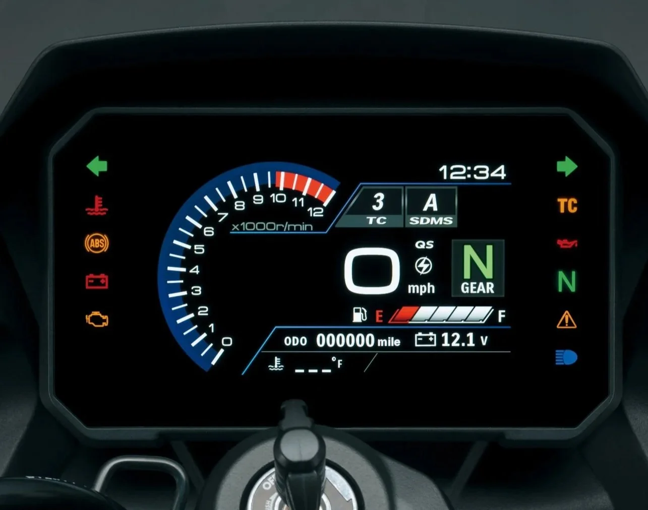 Instrumentpanel med LCD-display