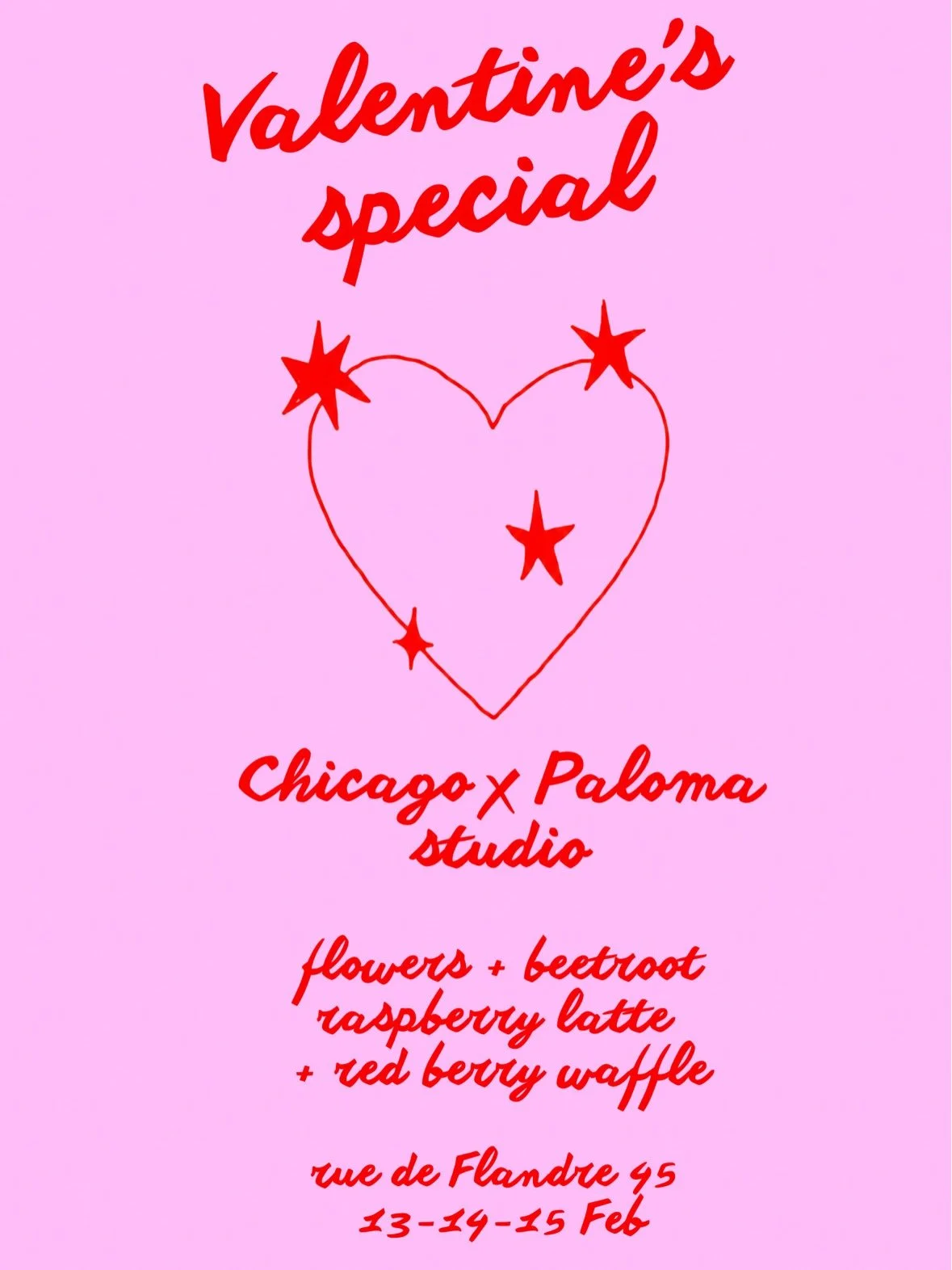 Valentine&rsquo;s edition at Chicago❣️: 
Sip raspberry lattes 🩷
Brunch with your lover or your best girls 💞
Grab flowers on the go 💐
Valentine&rsquo;s made easy with @palomastudiofloral 🫶🏻 
See youu!!