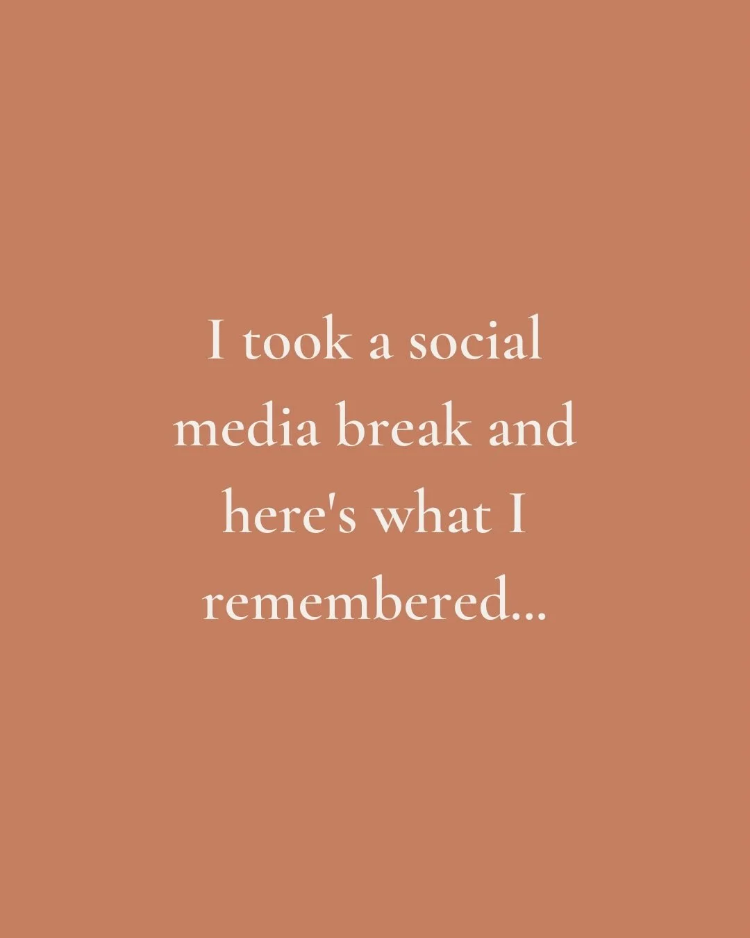 A lot of us are on autopilot, going and going and going...until we're forced to stop.

Sometimes life intervenes and it's only then that we realise the way we've been doing things isn't sustainable.

Having taken a little social media break I've reme