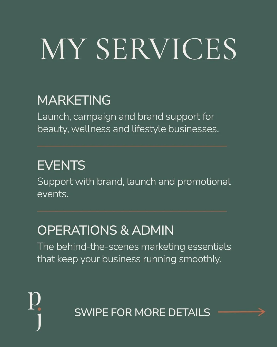 It's been a while since I shared my services, so here's a look at my recently refined offering.
 
If anything here is something your business is missing, something you do but that drains your time and energy, or is just something you hate doing, I ca