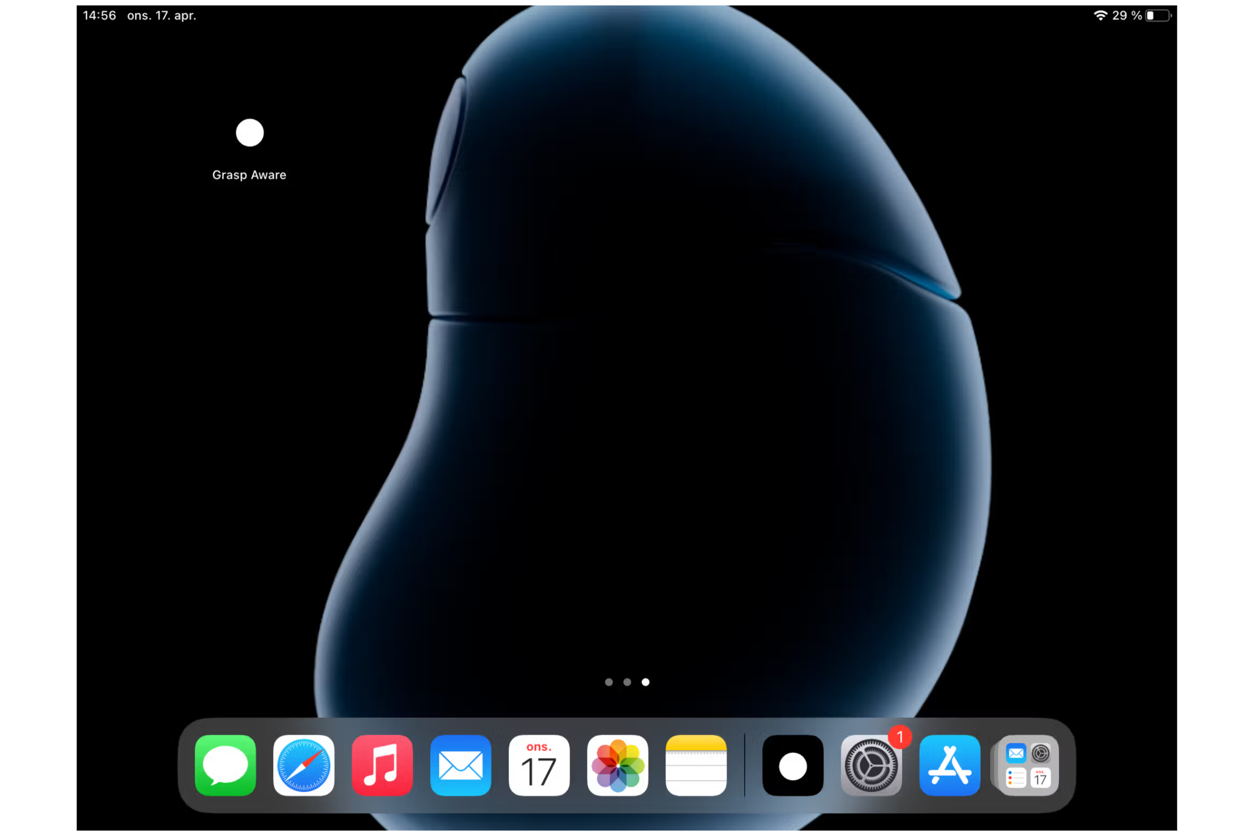iPad screen showing Grasp Aware app ready for download