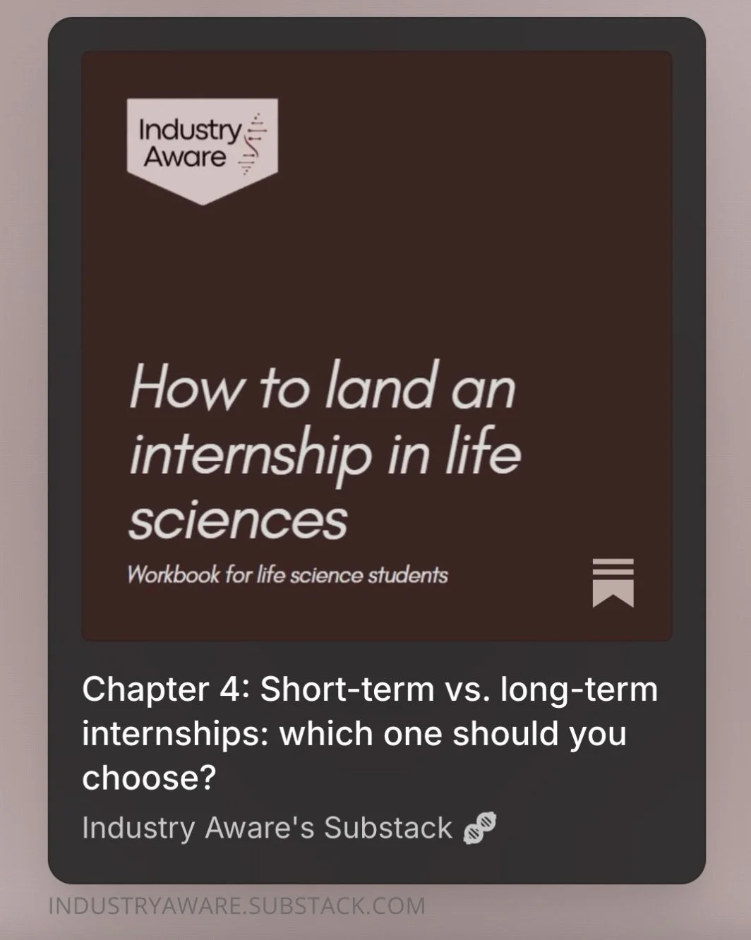 It&rsquo;s Monday and the next chapter of my workbook for life science students is out 🙂&zwj;&harr;️ Read the full article on industryaware.substack.com and subscribe to receive snippets in your inbox 📥 As always, any questions - DM me 👩&zwj;💻