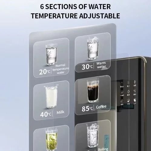 Osmoseur Blue Paradise Care® distributeur avec différents niveaux de température réglable pour le thé et le café, le lait ou même l'eau fraîche, sans installation, et pour toute la famille
