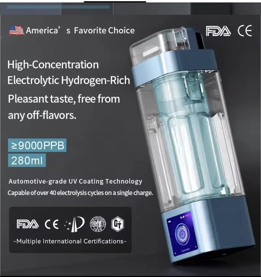 Bouteille d'hydrogène moléculaire haute concentration, certifiée CE et FDA Blue Paradise Care