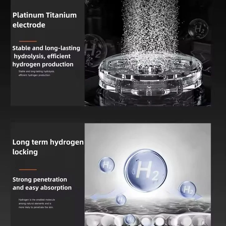 Electrodes DuPont® en titane, platine, bulle d'hydrogène, forte pénétration et absorption facile de l'hydrogène moléculaire Blue Paradise Care®