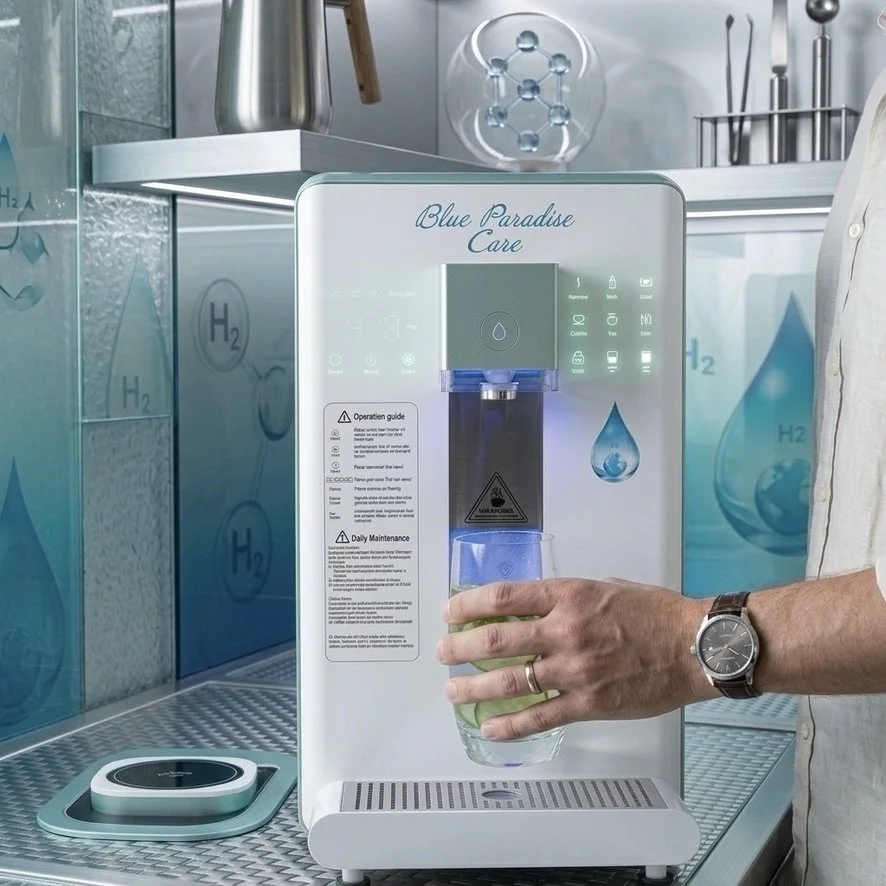 Osmoseur H2 Blue Paradise Care® dernière génération. Eau purifiée et hydrogénée au quotidien pour votre santé sans instalation