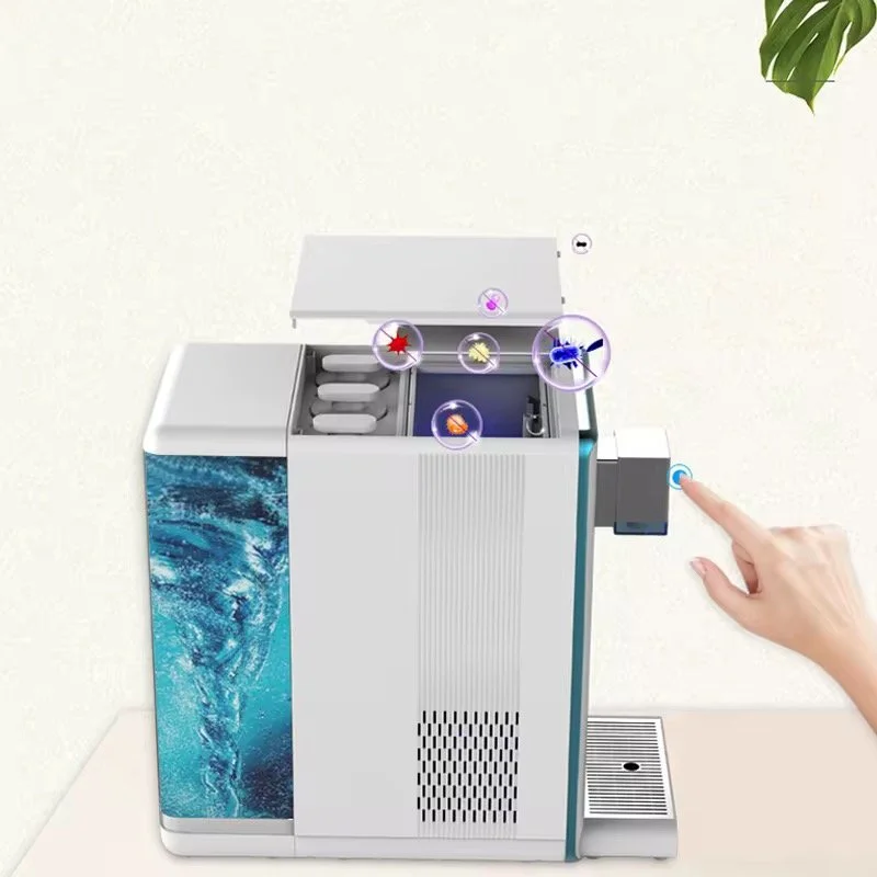 Détails du couvercle de l'osmoseur H2 Blue Paradise Care. Visibilité des 2 parties du couvercle
