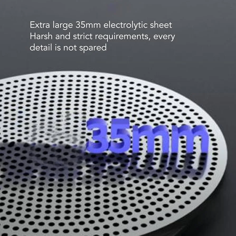 Une grille en électrolyte de 35 mm avec une inscription en 3D indiquant 35mm et un texte indiquant que la grille est extra large, de 35 mm, avec des exigences strictes.