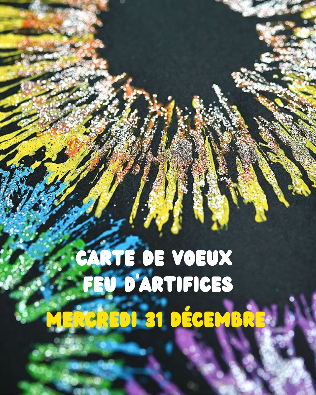 Carte de voeux feu d'artifices