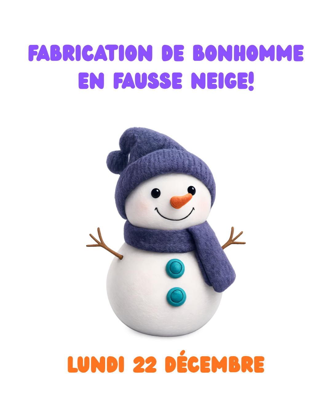 Fabrication de bonhomme en fausse neige