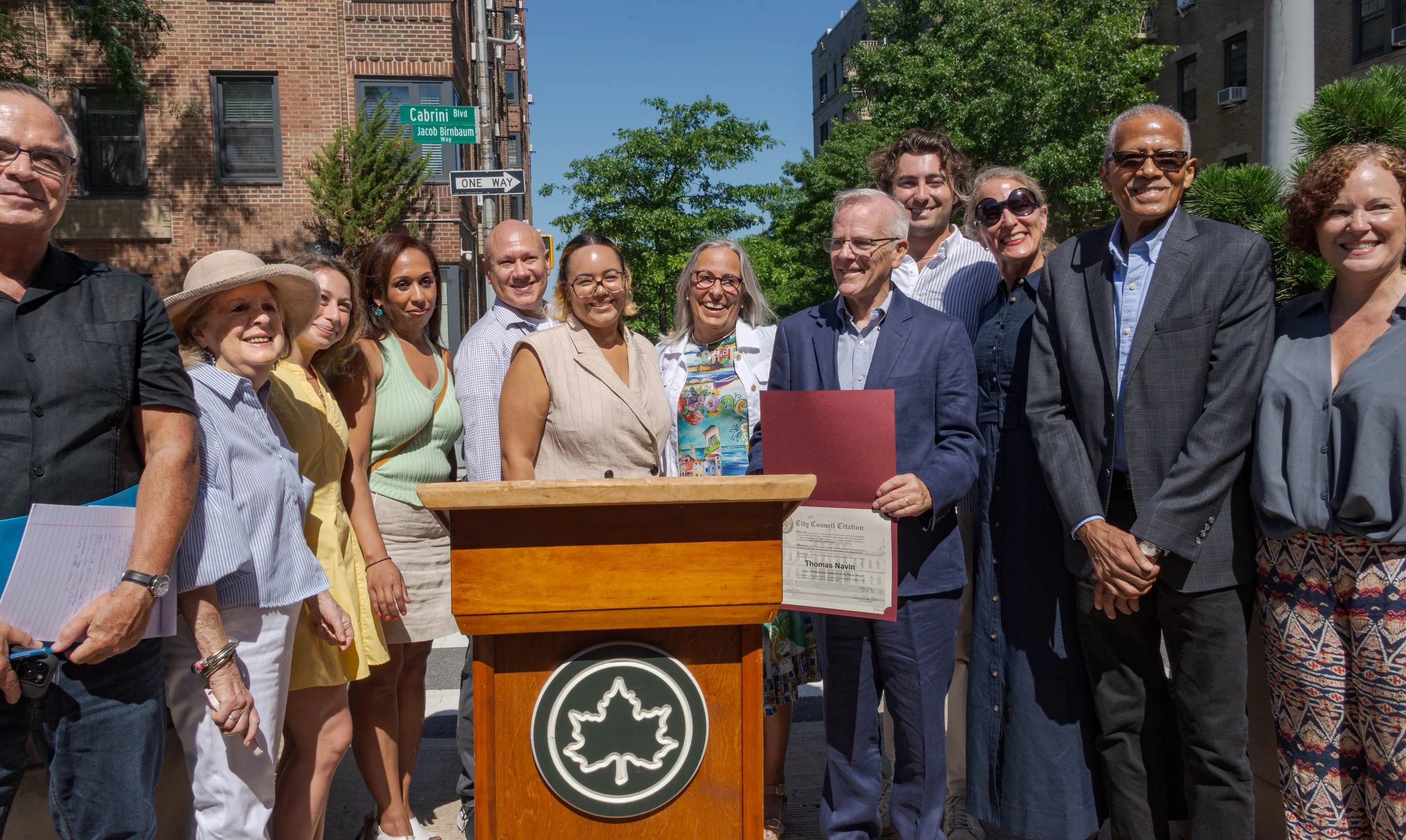 City Council Citation awarded to Thomas Navin by NYC Council Member Carmen De La Rosa. Aliza Holtz © 2026 Holtz Communications, Inc.
