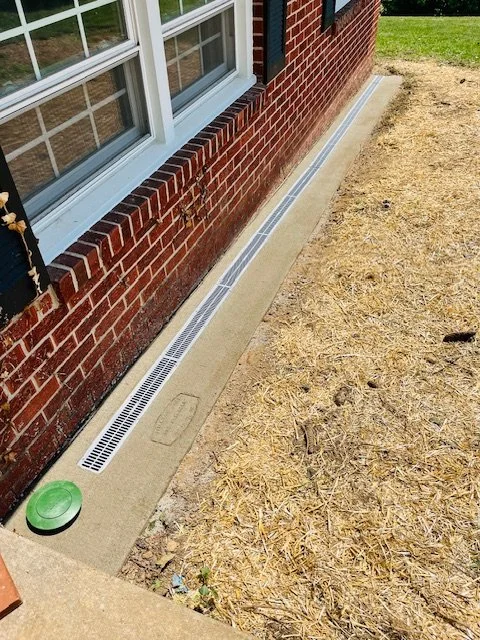 Exterior french drain installation in Delaware