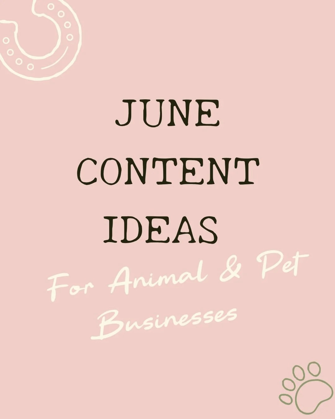 You run an animal or pet business &amp; can&rsquo;t think of what to post in June?

I have created some quick easy win June content ideas to help make your content easier, whether you&rsquo;re a:

🐶 Dog walker, Groomer,  Pet sitter 
🏇 Equine busine