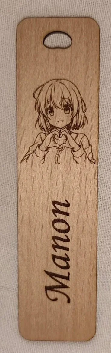 Marque page manga avec prénom