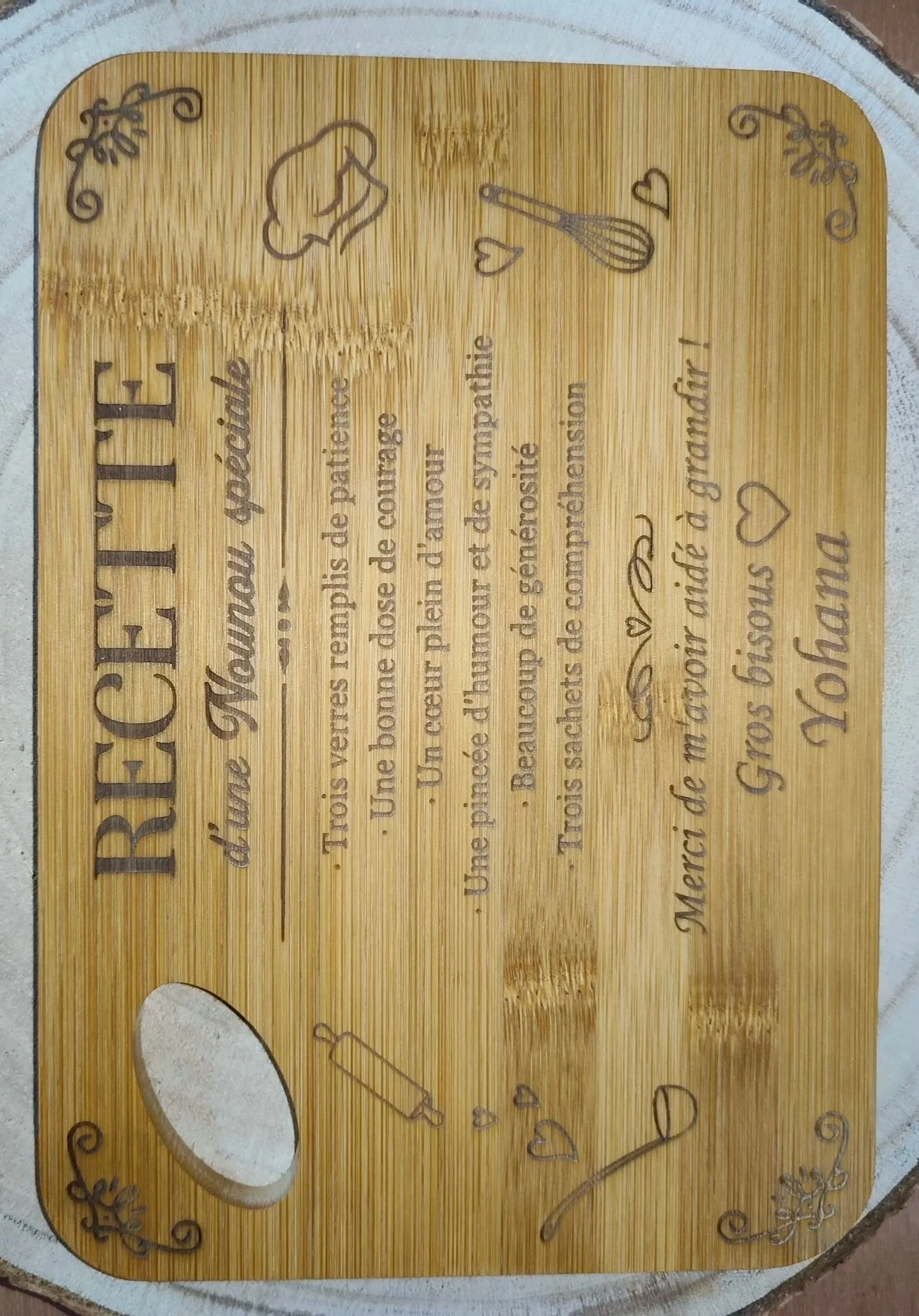 Planche à découper personnalisée.