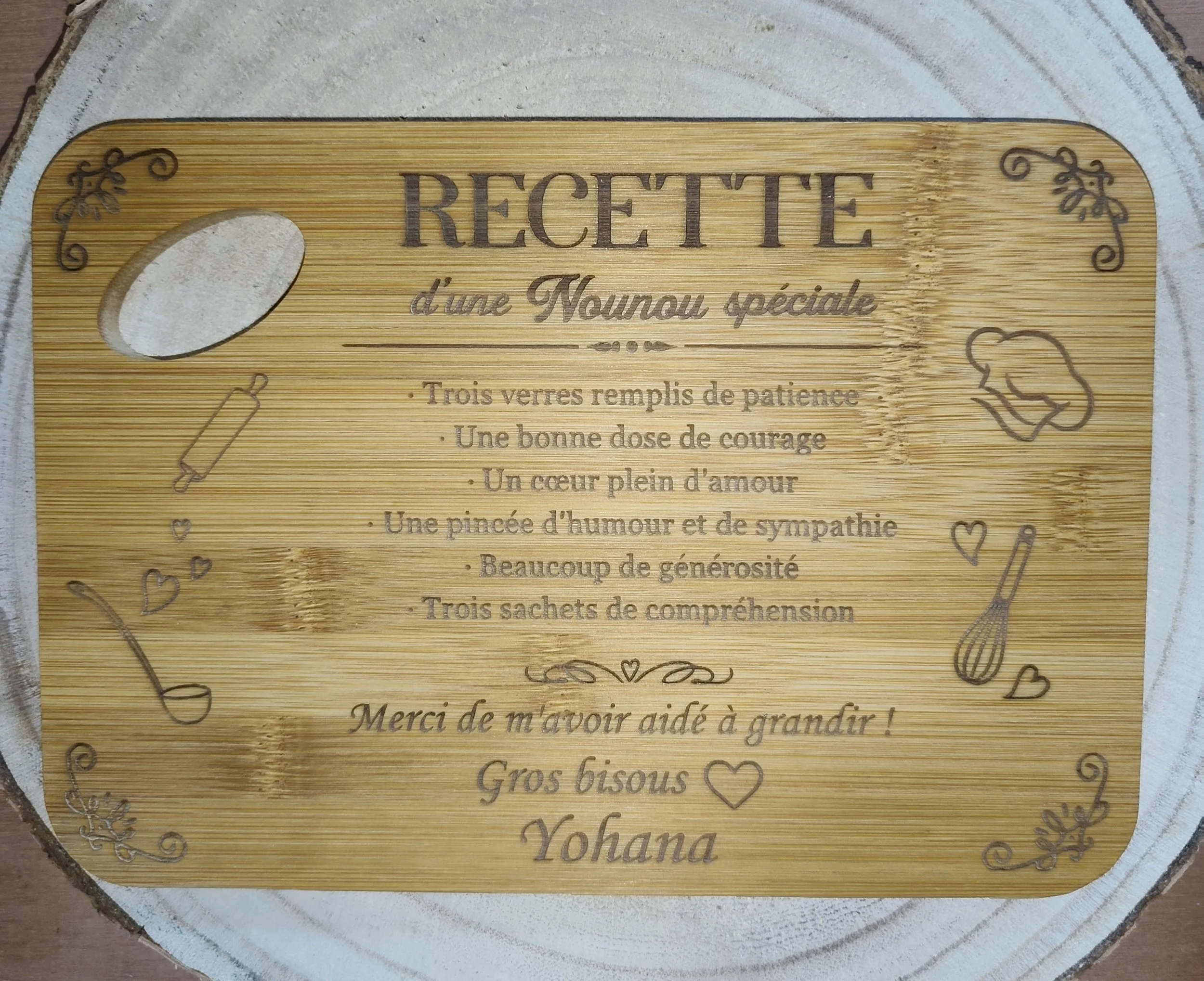 Planche à découper pour nounou