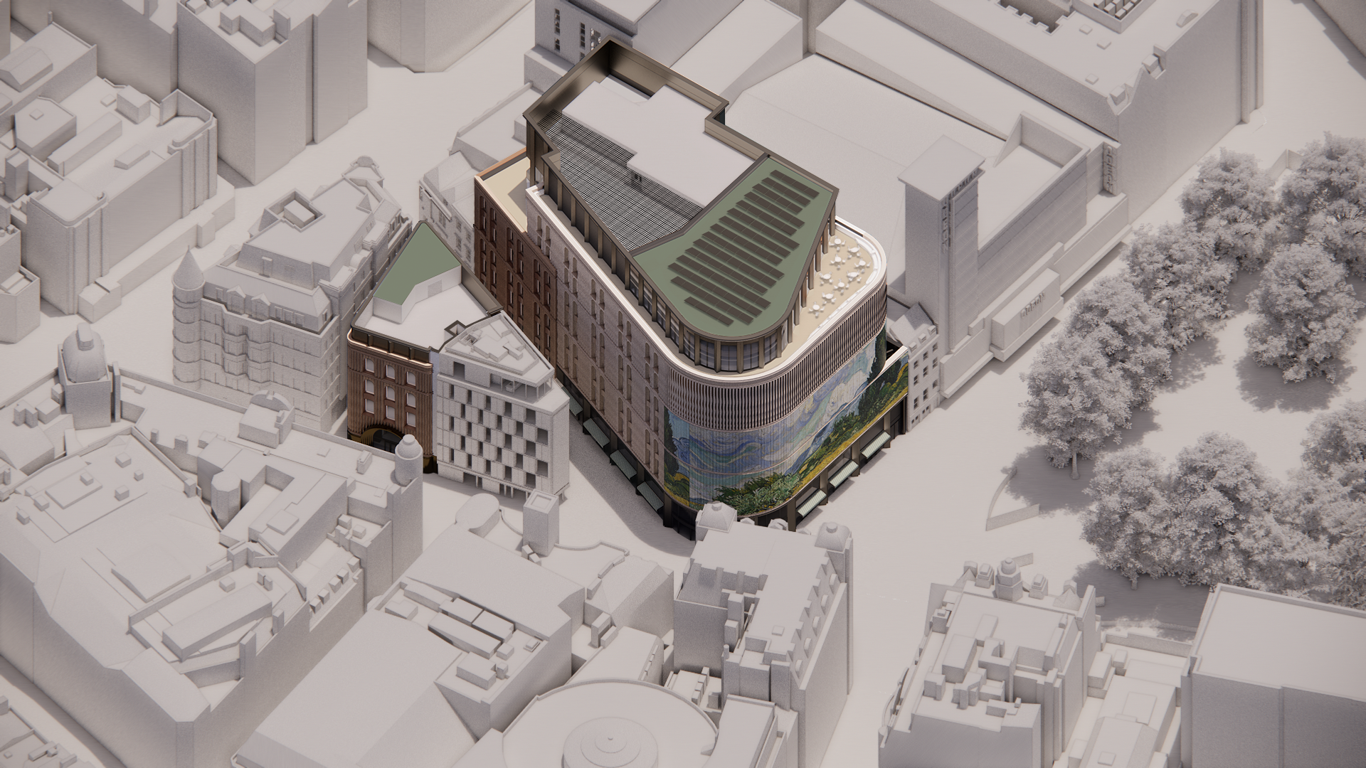 The proposed development spans two sites opposite each other. 