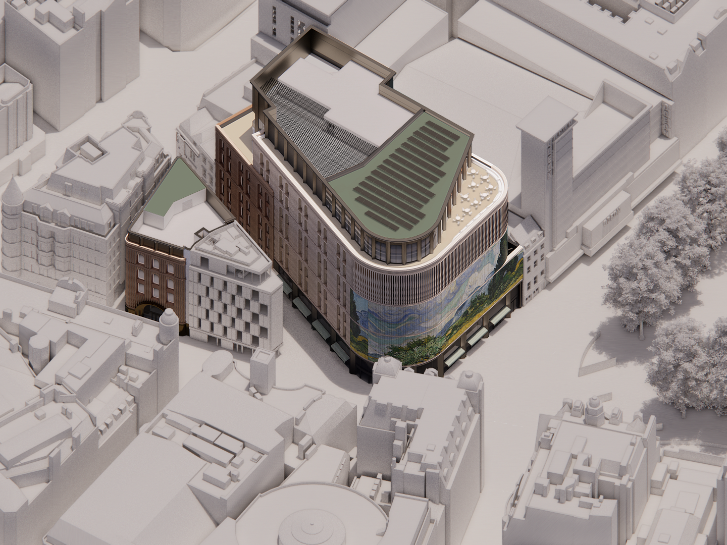The proposed development spans two sites opposite each other. 