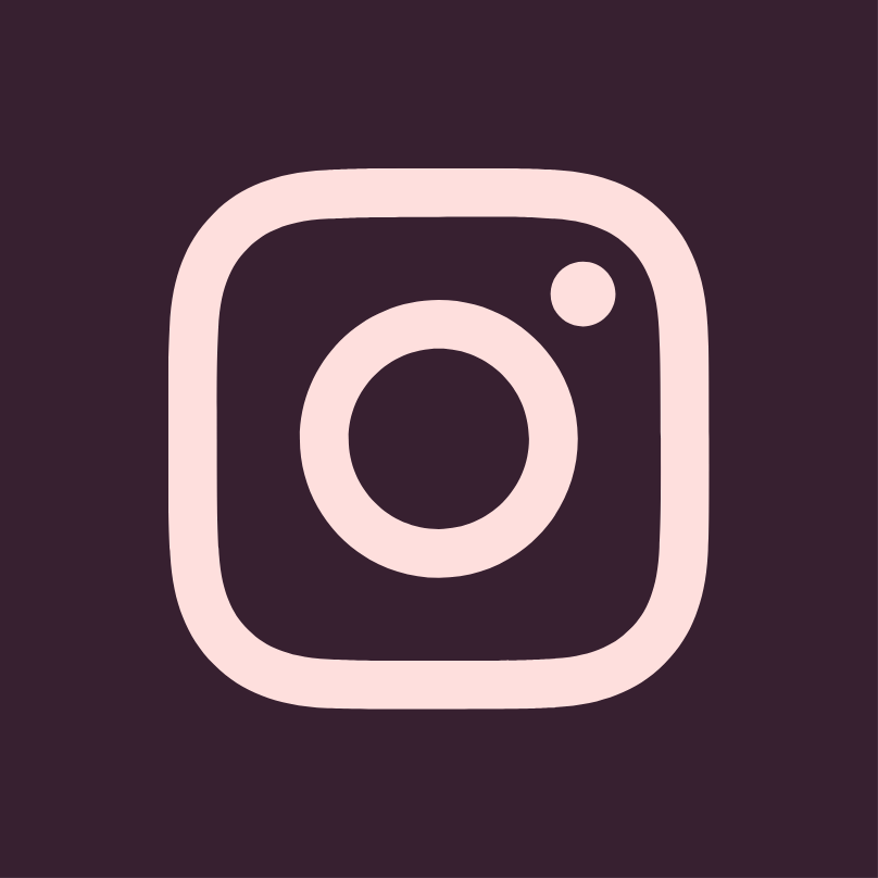 Instagram logo icon in pink on a dark background.