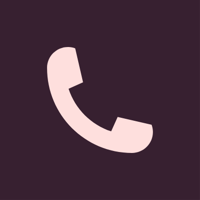Icon of a phone receiver on a dark background.