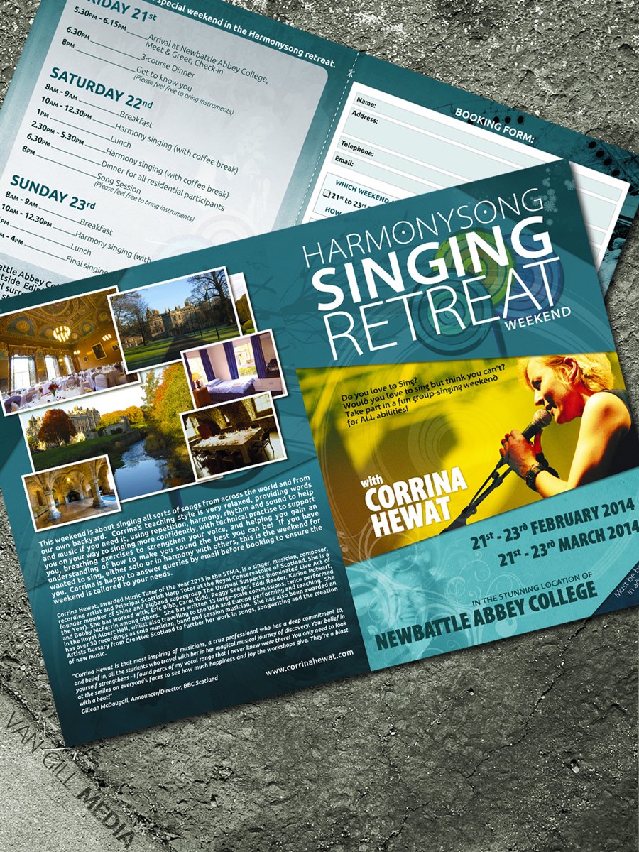 Corrina Hewat - singing retreat brochure