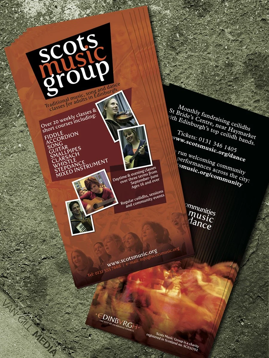DL flyers for Scots Music Group