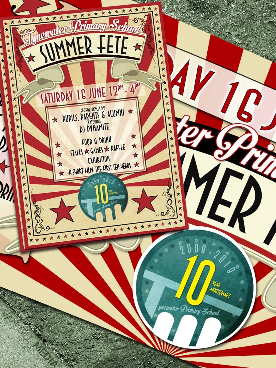 Flyer and banner for Tynewater school