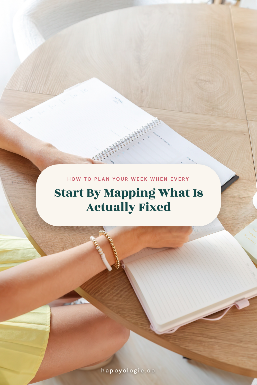 how to plan your week when every day looks completely different: start, Happyologie Pinterest graphic