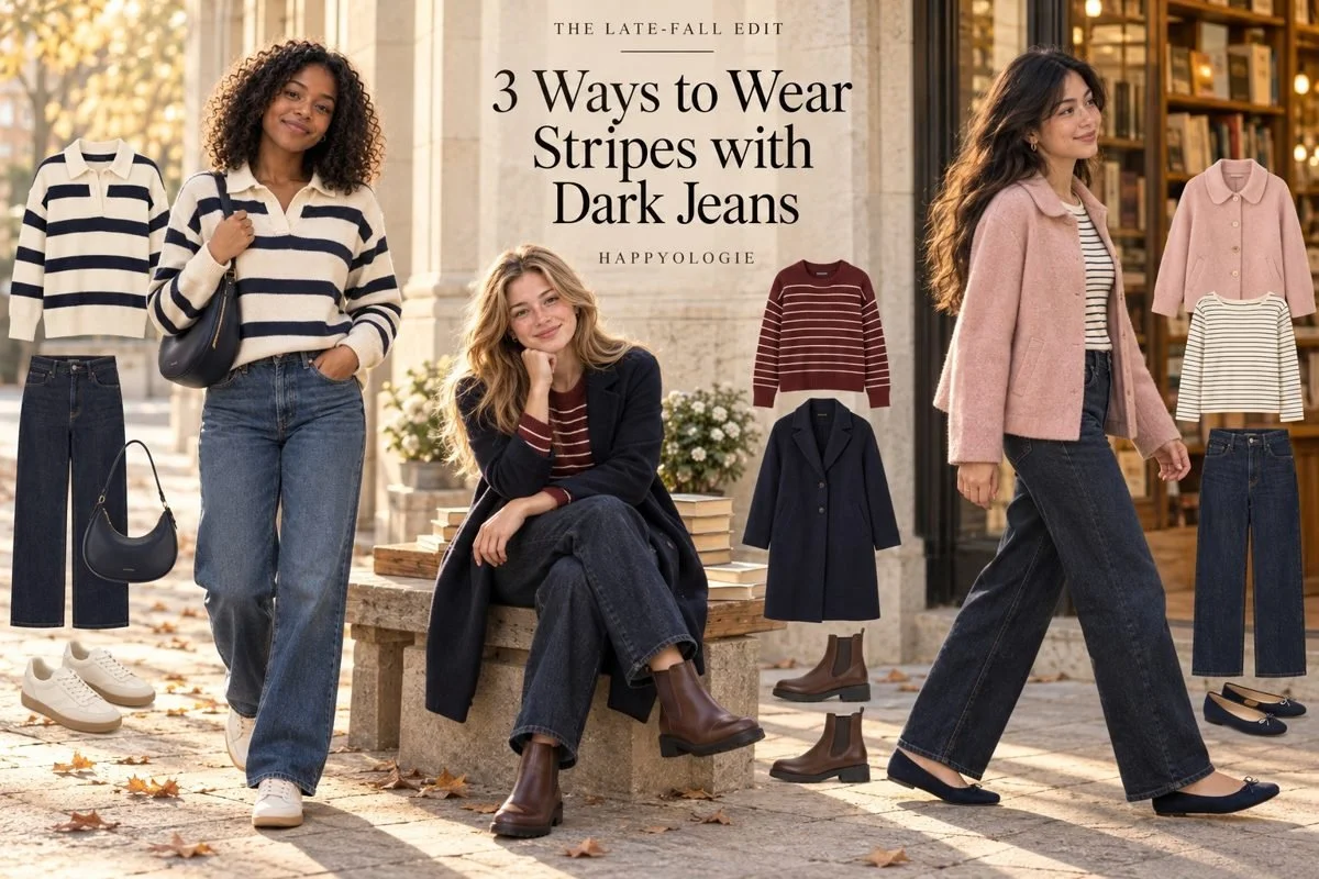3 Ways to Wear Stripes with Dark Jeans