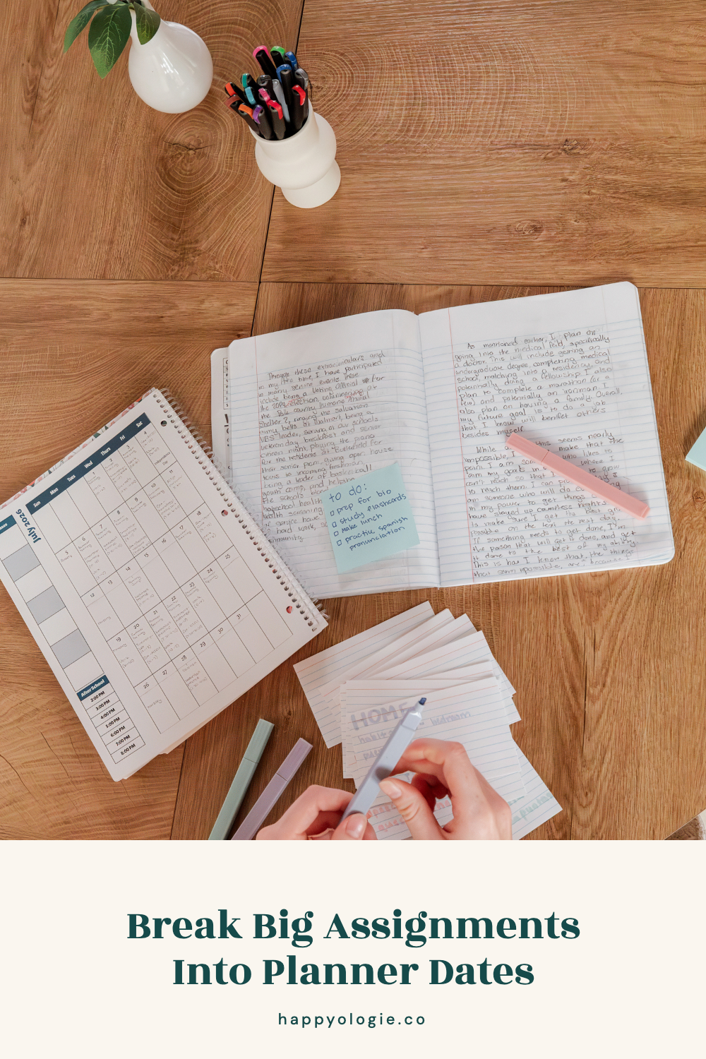 use a planner in college without abandoning it — Break Big Assignments Into Planner Dates | Happyologie | happyologie.co