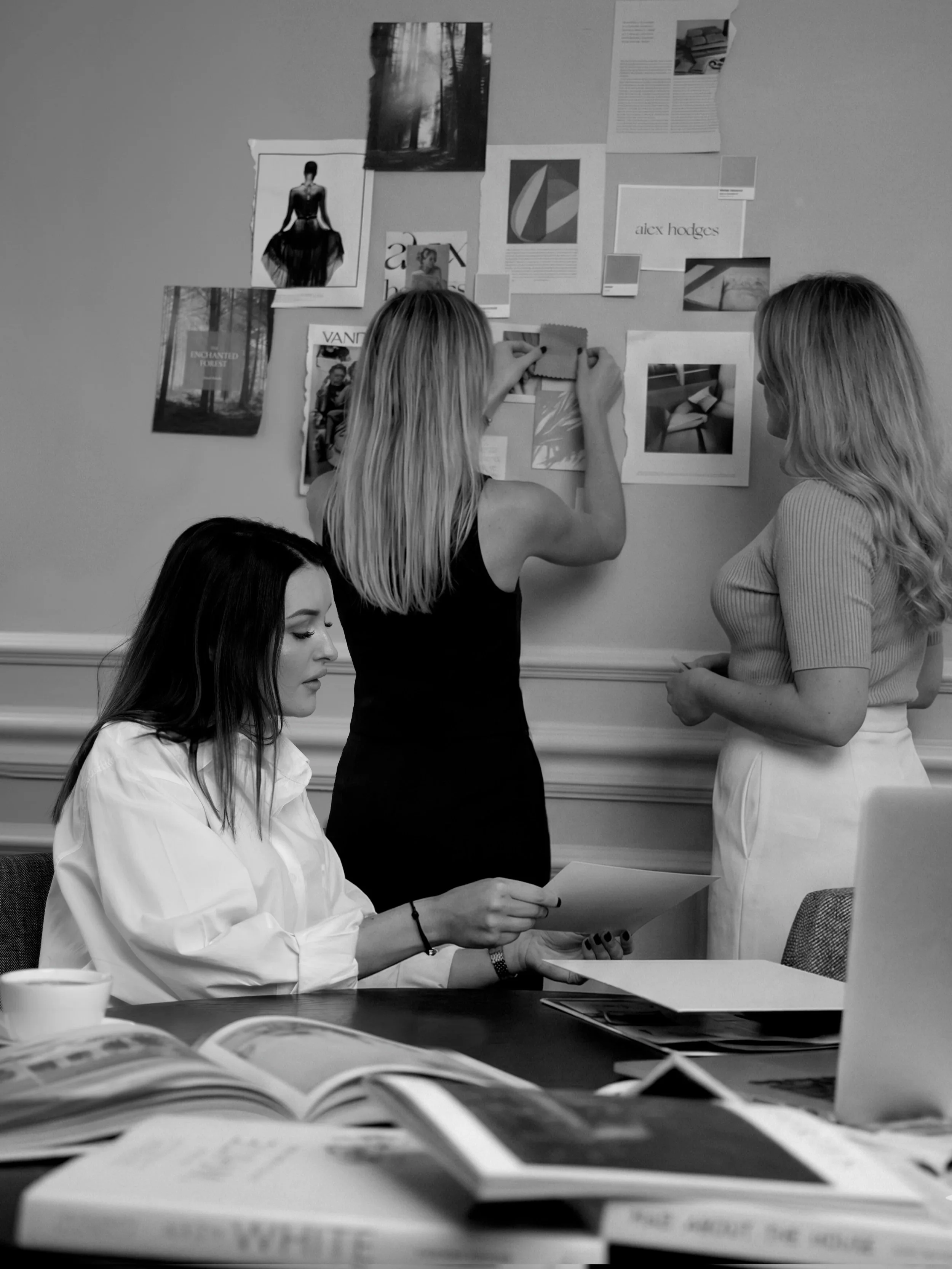 Wilson & Ward team creating a moodboard during a brand strategy session