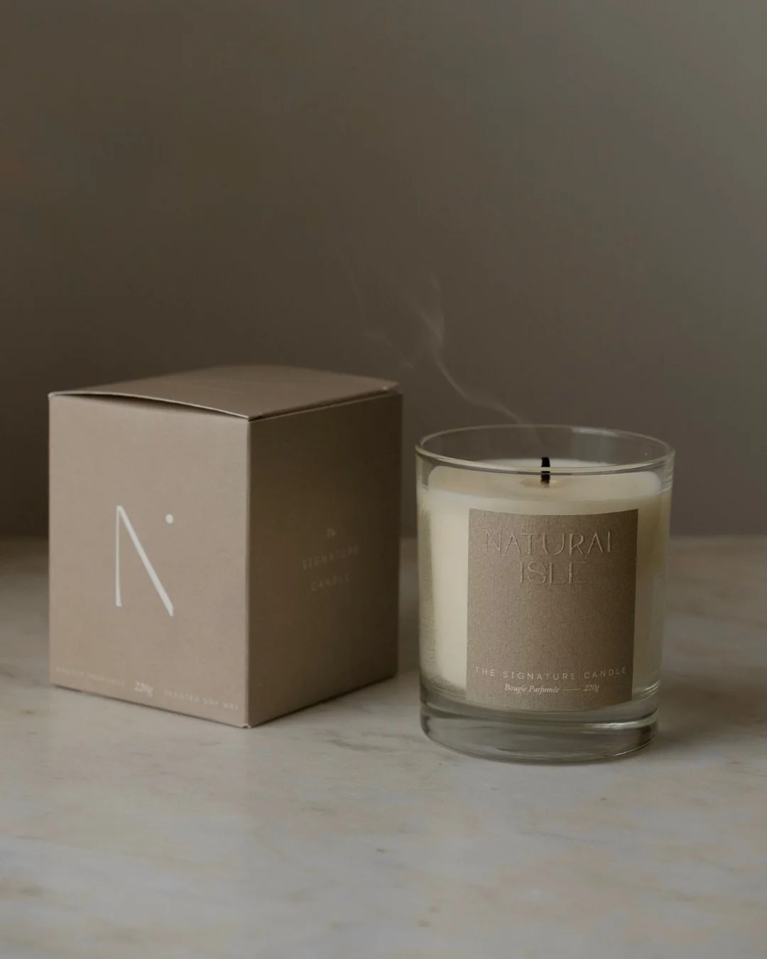 1/3 A first look at the packaging and label design we created for @naturalisle, from concept through to final.

Seeing a project move from design into production is always a moment we value.

We don&rsquo;t approach packaging as a flat design on a sc